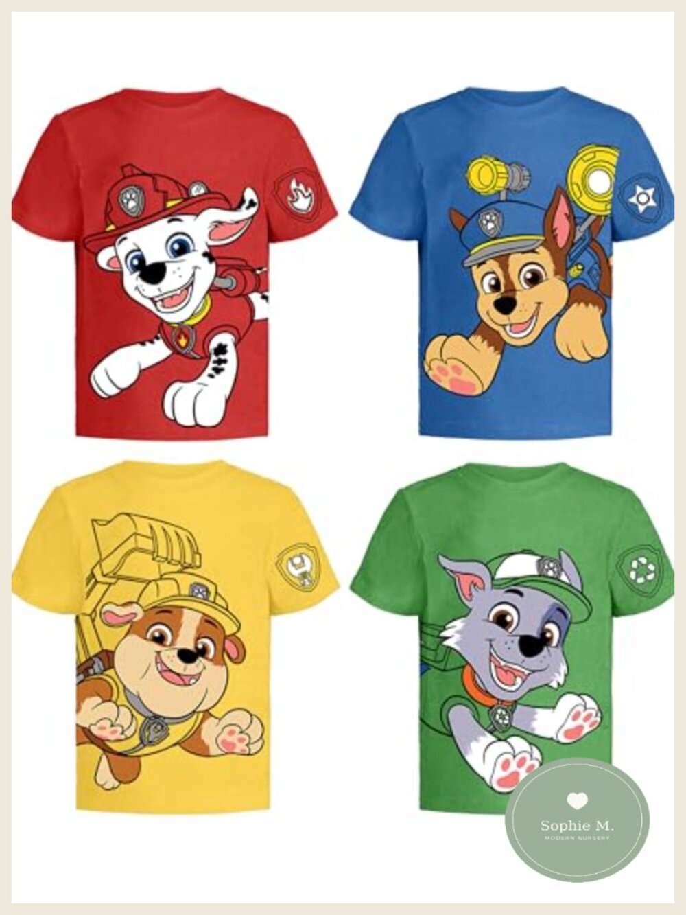 Paw Patrol 3 Pack Kids T-Shirts Cotton Blend Boys Tee Set